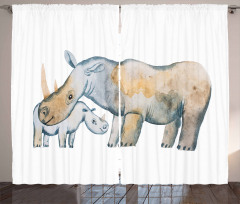 Mother and Baby Animals Curtain