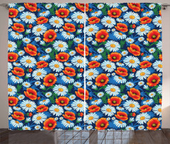 Vibrant Colored Poppies Curtain
