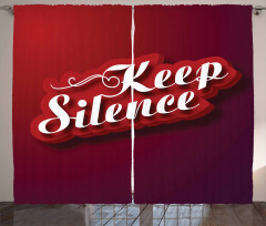 Keep Silence Modern Text Curtain