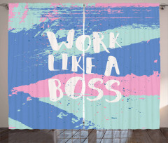 Work Like a Boss Pastel Curtain