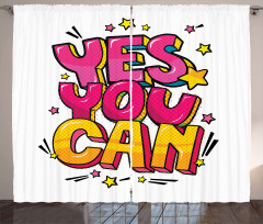 Yes You Can Word Bubble Curtain