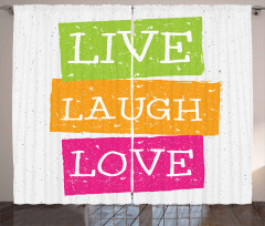 Live Laugh Love Vibrant Curtain