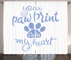 Paw Print is in My Heart Curtain