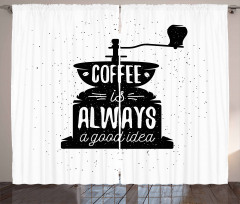 Grungy Typography Coffee Curtain