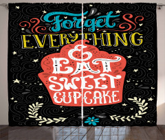 Eat Cupcake Dessert Curtain