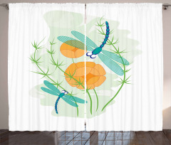 Colorful Nature Bugs Curtain