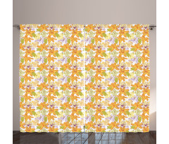 Lively Flowers Artwork Curtain