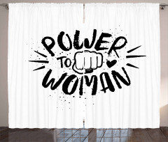 Power Woman Fist Shape Curtain