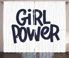 Girl Power Inscription Curtain