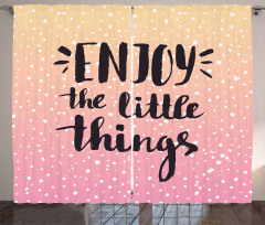 Ombre Dots and Slogan Curtain