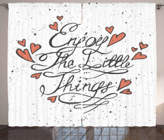 Romantic Hearts Slogan Curtain