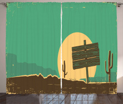 Grungy Desert Landscape Curtain