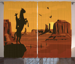 Sunset Scene and Cowboy Curtain