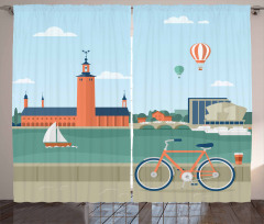 Stockholm Sweden Bicycle Curtain