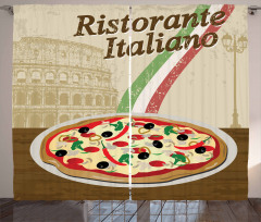 Italian Food Colloseum Curtain