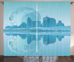 Modern City Building Earth Curtain