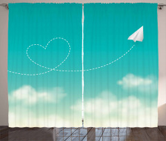 Paper Plane and Heart Curtain