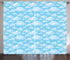 Floating Bubbly Clouds Curtain