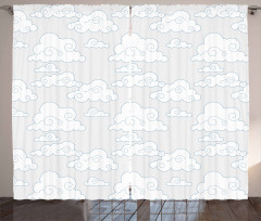 Minimalist Tibetan Clouds Curtain