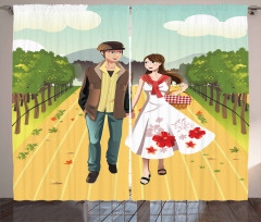 Couple in Vineyard Curtain
