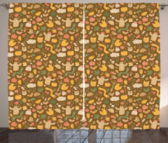 Fall Season Elements Curtain