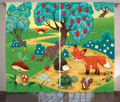 Woodland Happy Animals Curtain