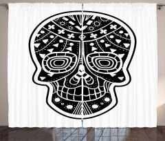 Tribal Style Skull Curtain
