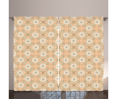 Vintage Lily Flowers Curtain