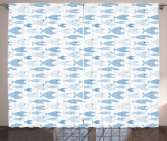 Tropical Piranha Pattern Curtain