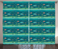 Cartoon Ocean Composition Curtain