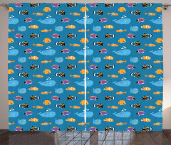 Whale and Aquarium Fauna Curtain