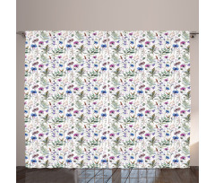 Watercolor Wildflowers Curtain