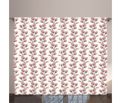 Feminine Flower Branch Curtain