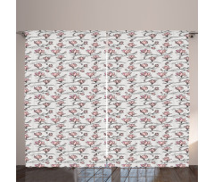 Linear Drawn Blooming Curtain