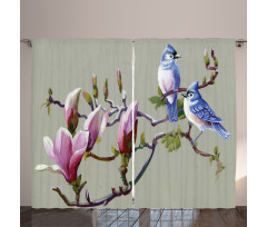 Waxwing Sparrow Bird Curtain