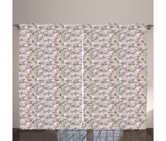 Watercolor Magnolias Curtain