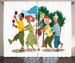 Line Dance Holiday Curtain