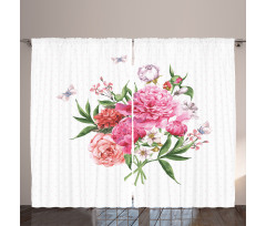 Vintage Bouquet of Flowers Curtain