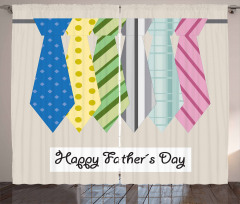 Colorful Dad Ties Theme Curtain