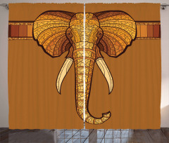 Ethnic Animal Ornament Curtain