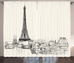 Paris over Roofs House Curtain