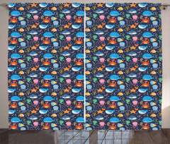 Funny Ocean Animals Curtain