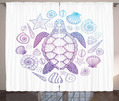 Colorful Marine Animals Curtain