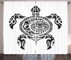 Hawaiian Maori Animal Curtain