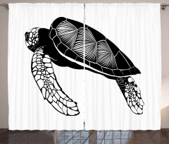 Floating Tortoise Design Curtain