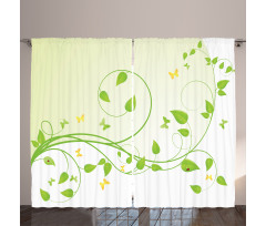 Flourishing Sapling Leaves Curtain