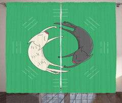 Sleeping Cats Trigrams Curtain