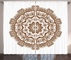 Monochrome Circles Ornate Curtain