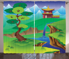 Cartoon Chinese Forest Curtain