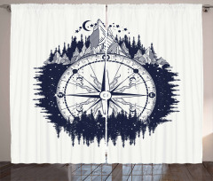 Compass Night Forest Curtain